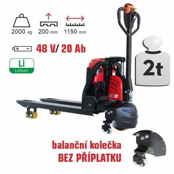 Elektrický paletový vozík Heli CBD20J-Li-S